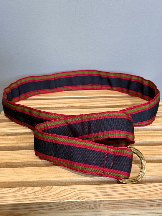 Vineyard Vines Accessories - Vineyard Vines Stripe Belt | Canvas D-Ring Belt Red Green Navy Small